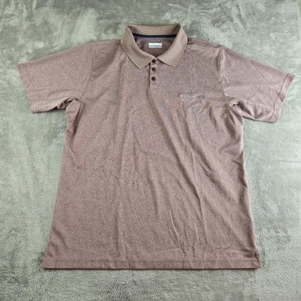 Columbia Polo Shirt Mens XL Dusty Pink Omni Shade Sun Protection Outdoor Casual